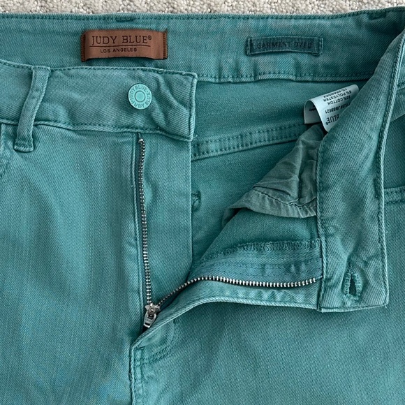 Judy Blue High Waist Garment Dyed Straight Leg Jeans Sea Green 16W Classic 90's - Picture 7 of 15